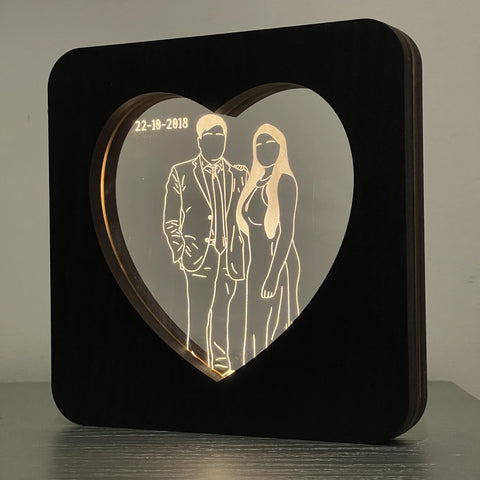 Marco LED de Corazón