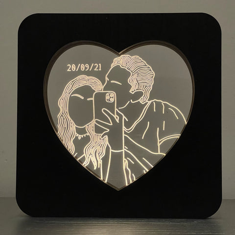 Marco LED de Corazón
