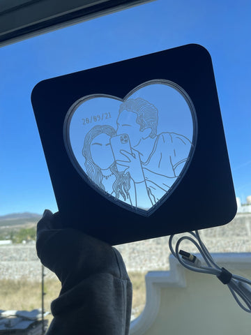 Marco LED de Corazón